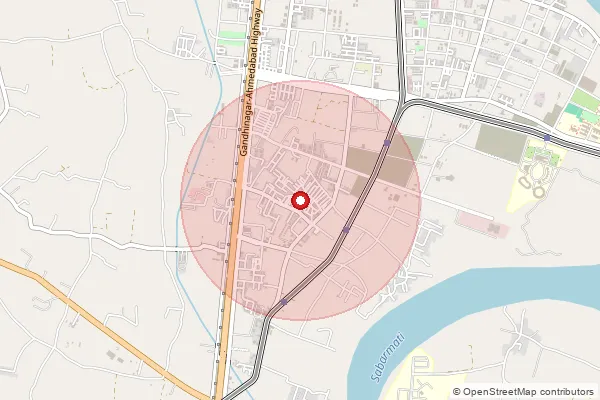 Map showing approximate area covered by Pincode 382426 — Raysan B.O, Gandhinagar