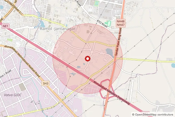 Map showing approximate area covered by Pincode 382449 — Gatrad B.O, Ahmadabad