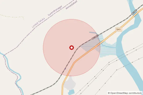 Map showing approximate area covered by Pincode 382465 — Buranpur Bo, Ahmadabad