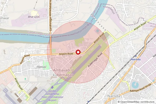 Map showing approximate area covered by Pincode 382475 — Sardarnagar So, Ahmadabad
