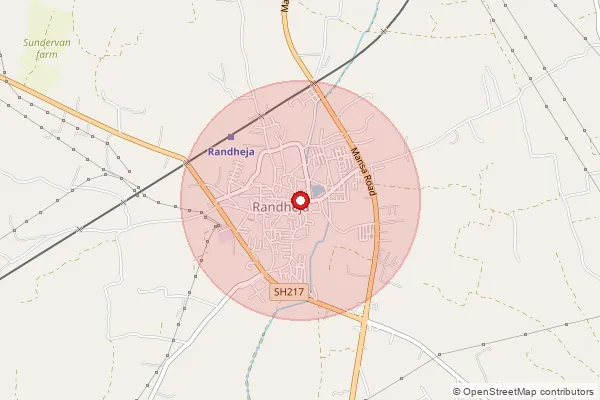 Map showing approximate area covered by Pincode 382620 — Randheja So, Gandhinagar