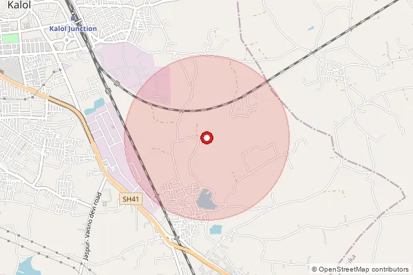 Map showing approximate area covered by Pincode 382725 — Serisa B.O, Gandhinagar