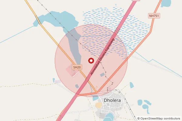 Map showing approximate area covered by Pincode 382845 — Itadar Bo, Gandhinagar