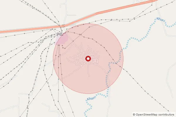 Map showing approximate area covered by Pincode 383002 — Vishwamangalam Bo, Sabar Kantha