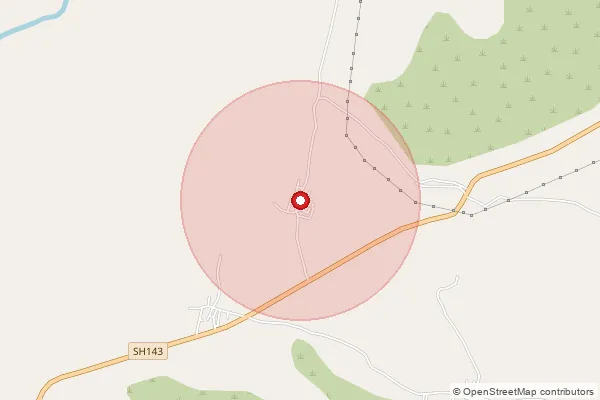 Map showing approximate area covered by Pincode 383010 — Kaniol Bo, Sabar Kantha