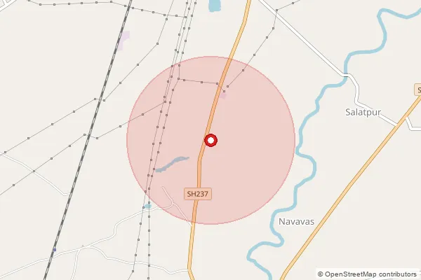 Map showing approximate area covered by Pincode 383215 — Amrapur Bo, Sabar Kantha