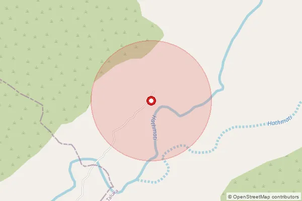 Map showing approximate area covered by Pincode 383240 — Hunj Bo, Sabar Kantha