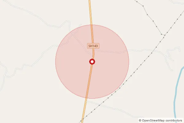 Map showing approximate area covered by Pincode 383305 — Tajpur Camp Bo, Sabar Kantha
