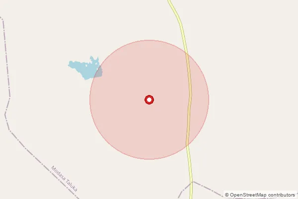 Map showing approximate area covered by Pincode 383315 — Ganeshpur Bo, Arvalli