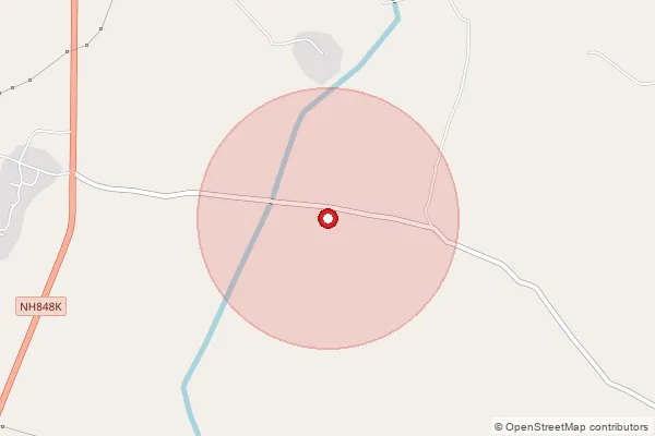 Map showing approximate area covered by Pincode 383330 — Boral Bo, Arvalli