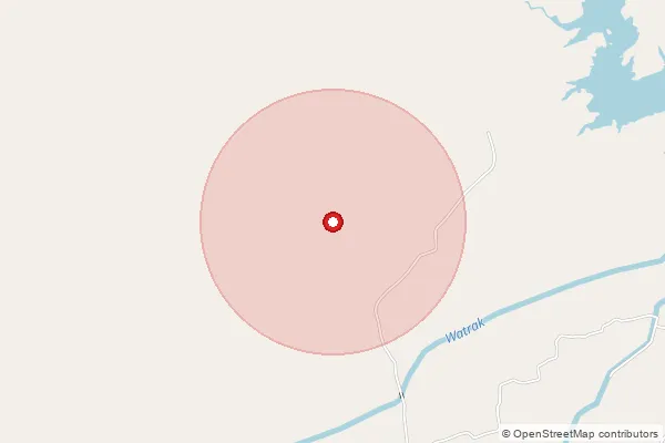 Map showing approximate area covered by Pincode 383335 — Barnoli Bo, Arvalli