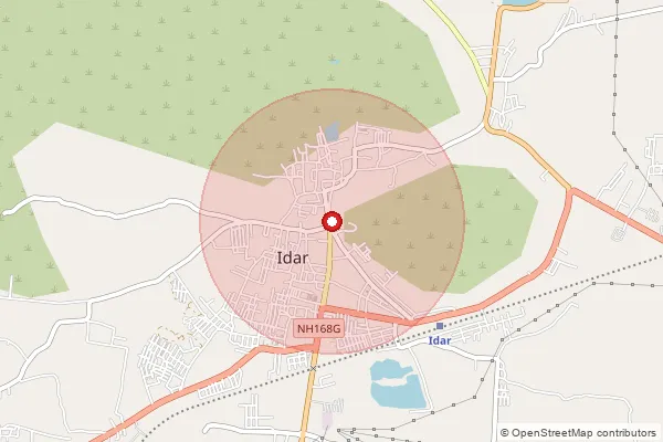 Map showing approximate area covered by Pincode 383430 — Lei Bo, Sabar Kantha