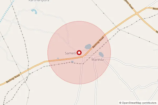 Map showing approximate area covered by Pincode 384001 — Mahesana Ho, Mahesana