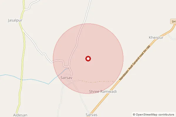 Map showing approximate area covered by Pincode 384003 — Mahesana Ongc Colony So, Mahesana