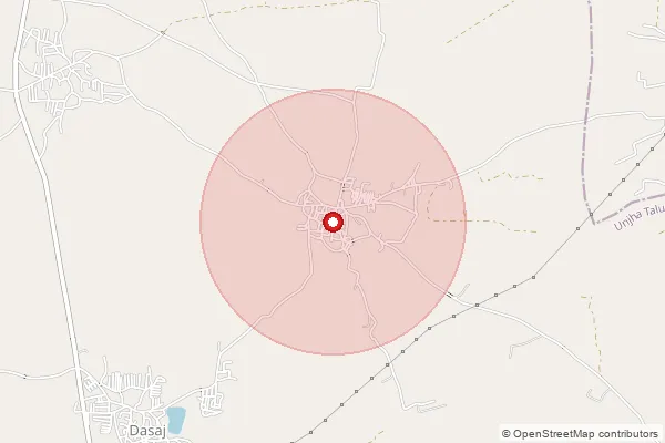 Map showing approximate area covered by Pincode 384130 — Bhunav Bo, Mahesana