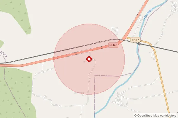 Map showing approximate area covered by Pincode 384170 — Amudh Bo, Mahesana