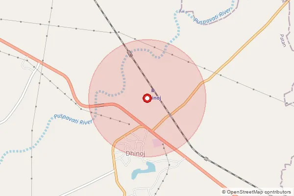 Map showing approximate area covered by Pincode 384225 — Zilia Bo, Patan