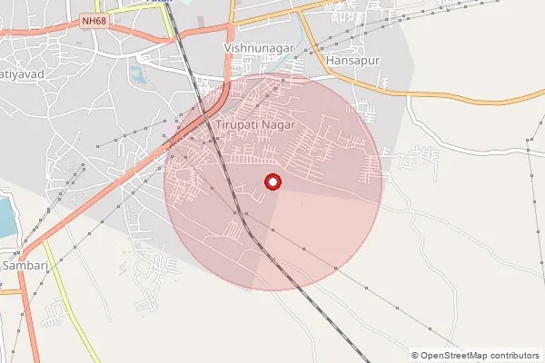 Map showing approximate area covered by Pincode 384265 — Patan Ho, Patan