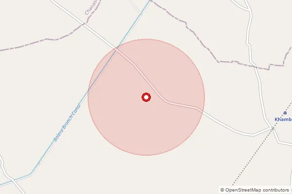 Map showing approximate area covered by Pincode 384415 — Ambala Bo, Mahesana