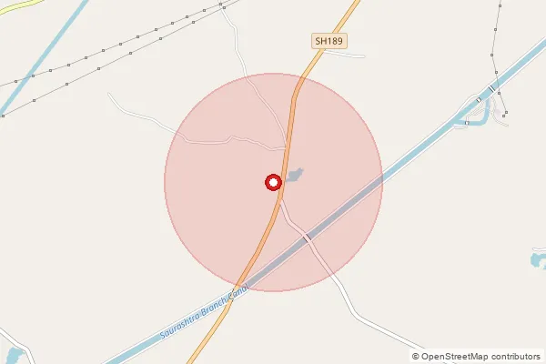 Map showing approximate area covered by Pincode 384445 — Agol Bo, Mahesana