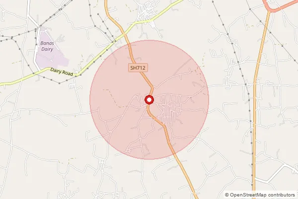 Map showing approximate area covered by Pincode 385001 — Palanpur Ho, Banas Kantha