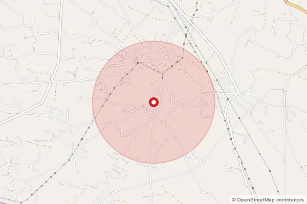 Map showing approximate area covered by Pincode 385515 — Dalwada Bo, Banas Kantha