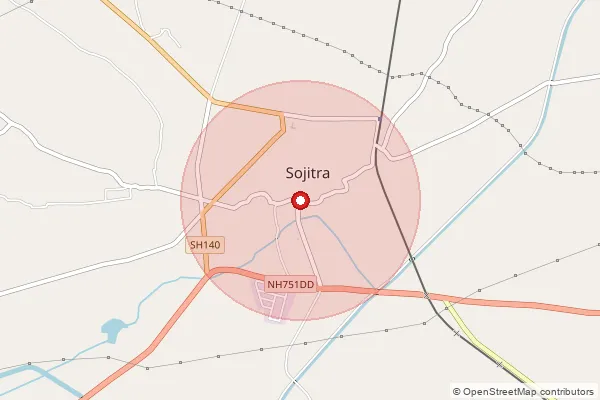 Map showing approximate area covered by Pincode 387240 — Palol Bo, Anand