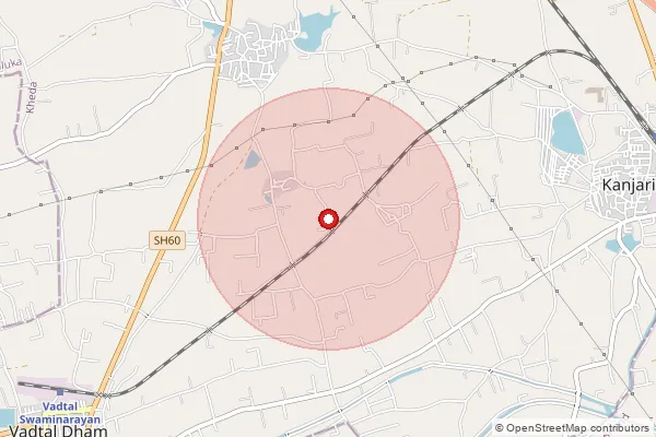 Map showing approximate area covered by Pincode 387370 — Uttarsanda So, Kheda
