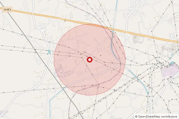 Map showing approximate area covered by Pincode 388130 — Dhundakuva Bo, Anand