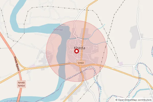 Map showing approximate area covered by Pincode 388220 — Lingda Bo, Anand