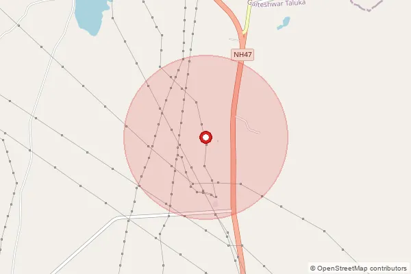 Map showing approximate area covered by Pincode 388235 — Mahi  Itadi Bo, Kheda