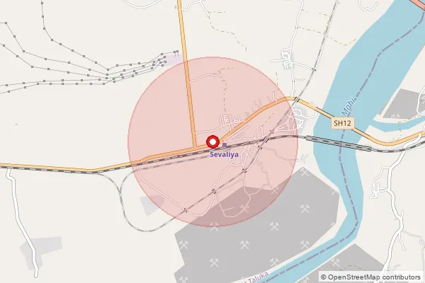 Map showing approximate area covered by Pincode 388245 — Sonaiya Bo, Kheda