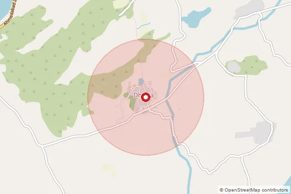 Map showing approximate area covered by Pincode 388270 — Bhalada Bo, Mahisagar