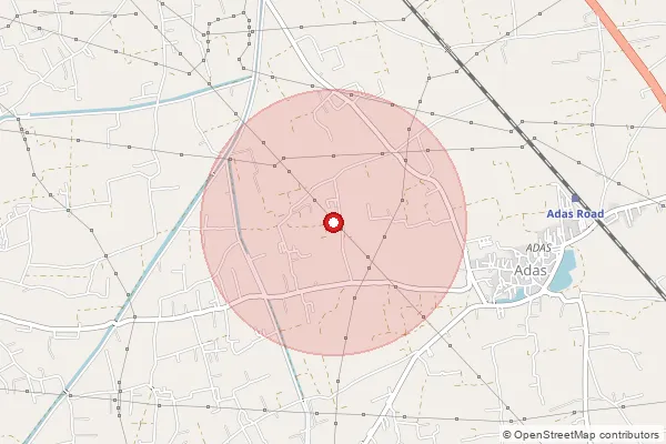 Map showing approximate area covered by Pincode 388305 — Sundan Bo, Anand