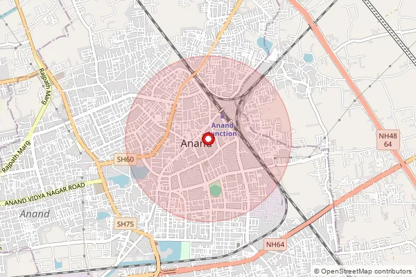 Map showing approximate area covered by Pincode 388310 — Ajarpura So, Anand