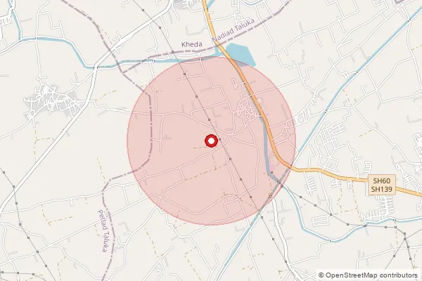 Map showing approximate area covered by Pincode 388315 — Bakrol So, Anand