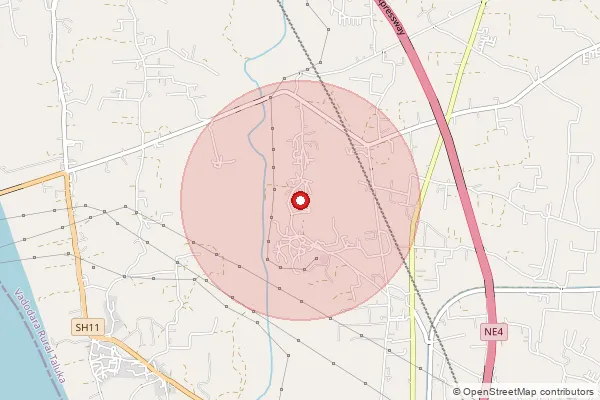 Map showing approximate area covered by Pincode 388330 — Khambholej So, Anand
