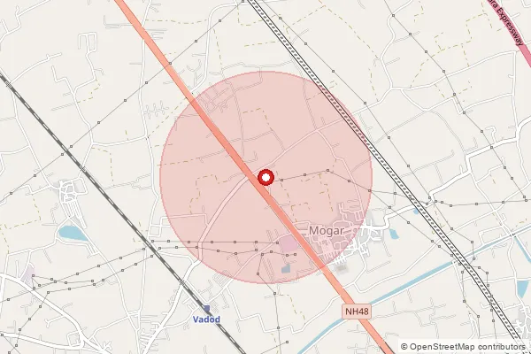 Map showing approximate area covered by Pincode 388340 — Ramnagar Bo, Anand