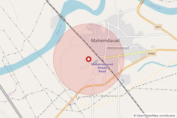 Map showing approximate area covered by Pincode 388430 — Dharmaj So, Anand