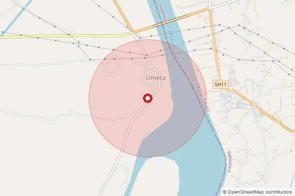 Map showing approximate area covered by Pincode 388510 — Asarma Bo, Anand