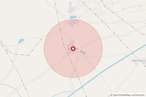 Map showing approximate area covered by Pincode 388560 — Khandhli Bo, Anand