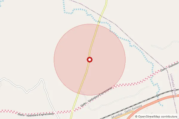 Map showing approximate area covered by Pincode 389130 — Aasayadi Bo, Dohad