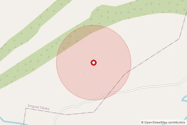 Map showing approximate area covered by Pincode 389146 — Padalia Bo, Dohad