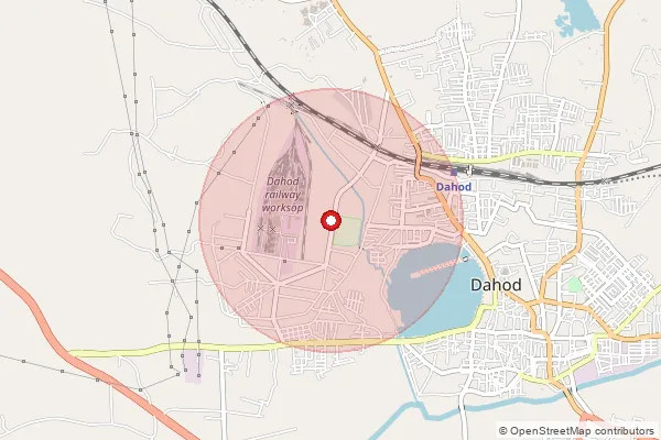 Map showing approximate area covered by Pincode 389160 — Bhathiwada Bo, Dohad