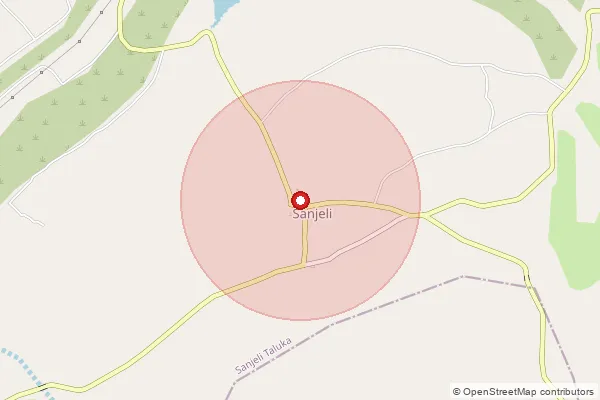 Map showing approximate area covered by Pincode 389175 — Methan Bo, Dohad