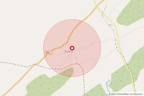 Map showing approximate area covered by Pincode 389232 — Pandaravada Bo, Mahisagar