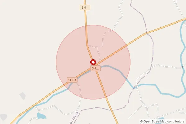 Map showing approximate area covered by Pincode 389235 — Vadina Gorda Bo, Mahisagar