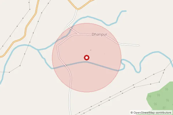 Map showing approximate area covered by Pincode 389382 — Bhorva Bo, Dohad