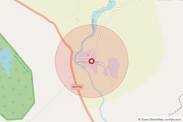 Map showing approximate area covered by Pincode 389390 — Hirapur Bo, Panch Mahals
