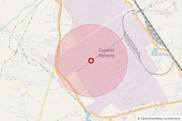 Map showing approximate area covered by Pincode 390022 — Harni Bo, Vadodara